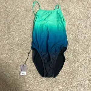 NWT: Jolyn Gradient Blue Jackson 4 Tie back Swimsuit Onesie, Size: 30,
